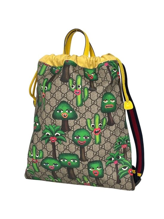 Gucci Children\'s Backpack GG Pattern Cactus Beige Green Yellow main image 7